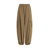 Beige Cotton Cargo Pants